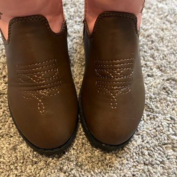 Bebe Pink and Brown Kids Cowboy Boots - Picture 7 of 8
